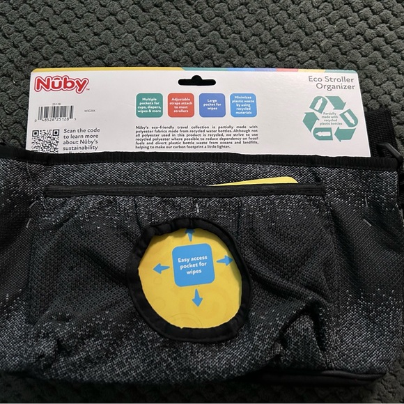 Nuby Eco Stroller Organizer, Black ~ NEW - Picture 3 of 7